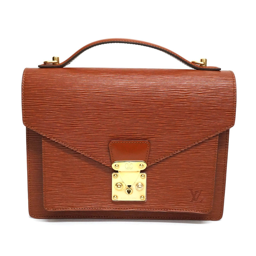 Louis Vuitton Monceau Epi Leather Top Handle Bag Brown